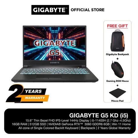 Gigabyte G5 Kd Gaming Laptop I5 11400h 16gd4 512ssd Rtx3060 6gd6 15