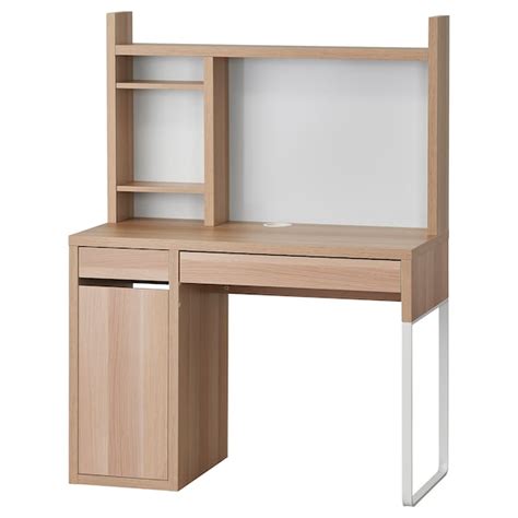 Micke Workstation White Stained Oak Effect 105x50 Cm Ikea