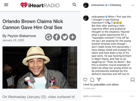 Update Nick Cannon Reacts To Orlando Brown S Oral Sex Claims This Really Hurts My Heart