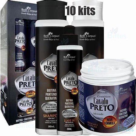 Kit Cavalo Preto Bell Corpus Cosm Ticos Crescimento Atacado Bittes