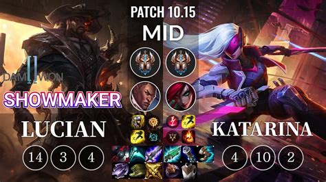 DWG ShowMaker Lucian Vs Katarina Mid KR Patch 10 15 YouTube