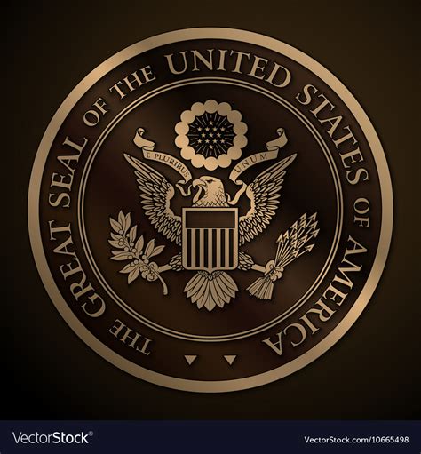 The Great Seal Of The Us Gold Royalty Free Vector Image