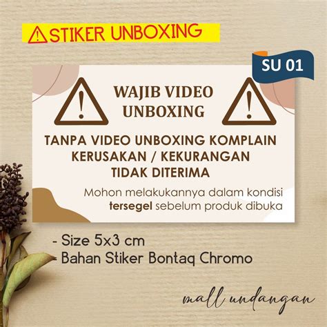 Jual STIKER LABEL VIDEO UNBOXING STICKER PERINGATAN BUKA PAKET READY