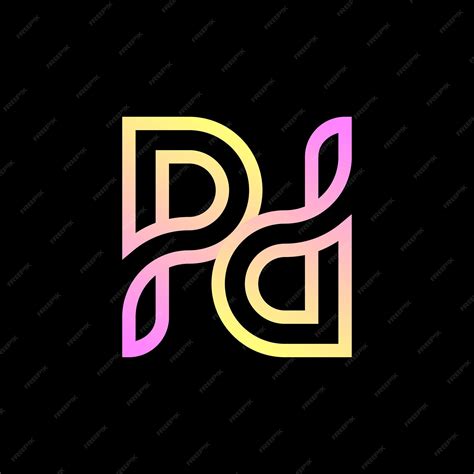 Diseño De Logotipo De Letra Pd Simple Vector Premium