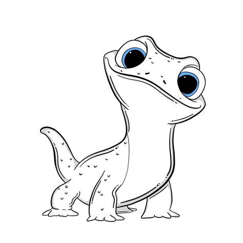 Doodle Lizard From Frozen 2 In 2024 Cartoon Lizard Frozen Drawings