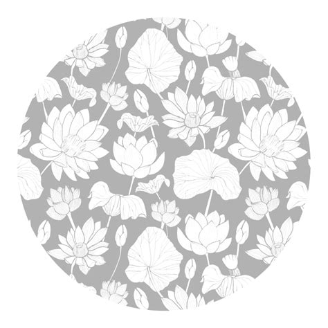 Tapis Vinyle Plantes Floral Monochrome