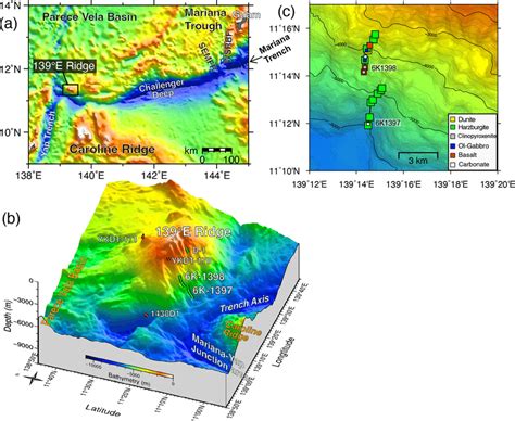 A Bathymetric Map Of The Region Around The Southern Mariana Trench