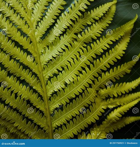 Vibrant Green Fern Leaf Detailed Composition With Exciting Texture