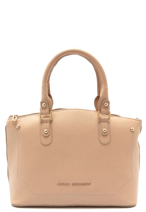 Bolsa Couro Jorge Bischoff Logo Nude Compre Agora Dafiti Brasil