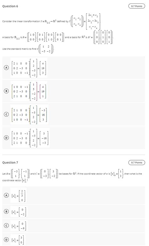 Solved Consider The Linear Transformation T R2×2→r3 Defined