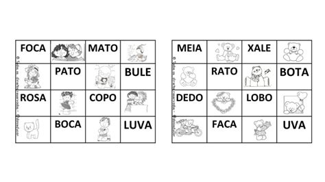 Bingo Grátis Com Palavras Simples Dani Educar