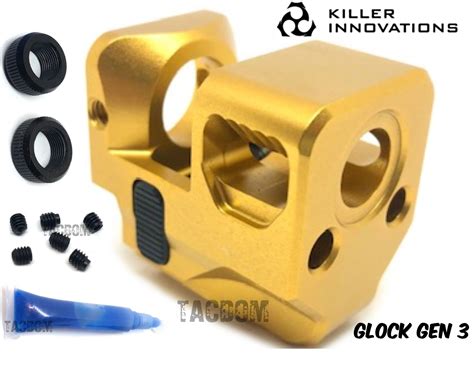 Killer Innovations Comp Compensator Muzzle Brake For 9mm For Glock Gen