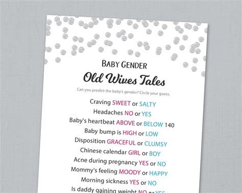 Fun Games For Gender Reveal Party Boy Or Girl Old Wives Tales This Or