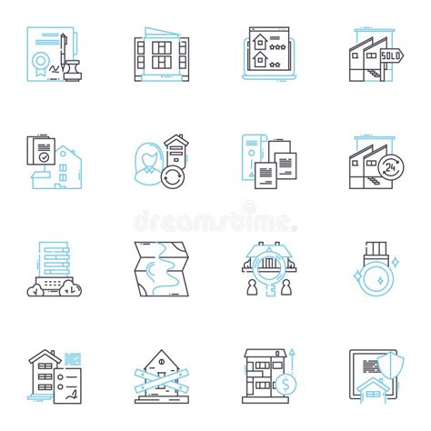 Property Linear Icons Set Real Estate Homeownership Investment