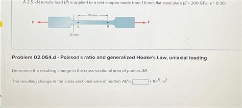 Solved A 2 5 KN Tensile Load P Is Applied To A Test Chegg