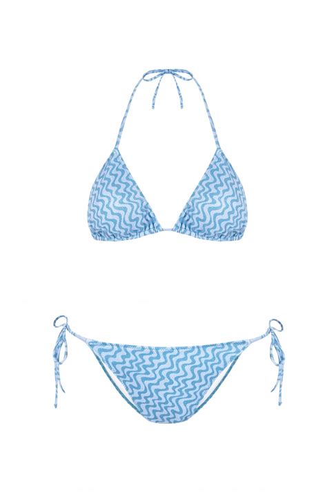 Bikini Tri Ngulo Lagoon Estampado Ondas Azules Robin Collection Robin Collection