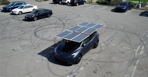 Tesla Owner Builds His Own Deployable Solar Roof For Model Y In