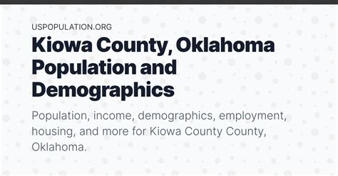 Kiowa County, Oklahoma Population | Income, Demographics, Employment ...