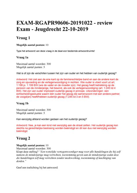 Jeugdrecht Tentamen Eerste Kans 2019 2020 EXAM RGAPR90606 20191022