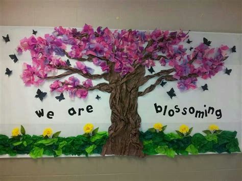 My Class Bulletin I Use Tissue Paper For This Cherry Blossom Tree