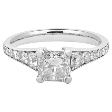 14 Karat White Gold Princess Cut Diamond Engagement Ring For Sale At 1stdibs