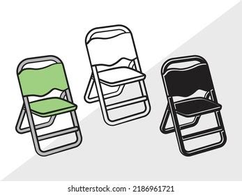 Folding Beach Chairs Clipart Svg Printable Stock Vector Royalty Free