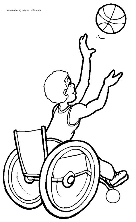 Athletes with Disabilities color page. Free printable coloring sheets for kids.