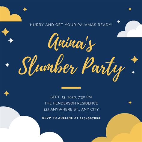 Slumber Party Invitations Templates Free