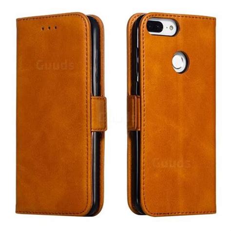 Retro Classic Calf Pattern Leather Wallet Phone Case For Huawei Honor 9