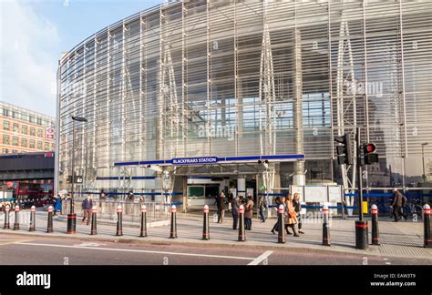 Entrance To Blackfriars London Railway And Underground Tube Station On