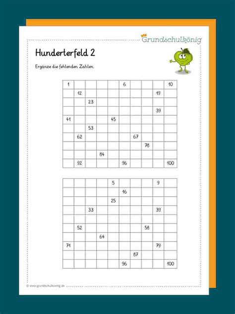 Hundertertafel Hunderterfeld Hunderterfeld Matheunterricht Mathe