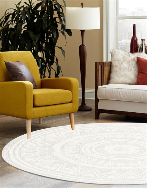 Ivory 7 10 X 7 10 Boho Round Rug