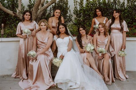 Lisa Plus Size Long Satin Bridesmaid Dress In Neutral Champagne Birdy