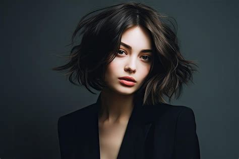 Premium Ai Image A Woman With Short Brown Hair