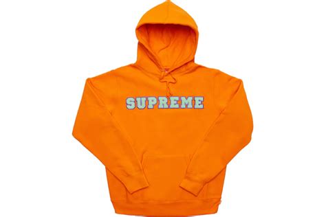 Supreme Cord Collegiate Logo Hooded Sweatshirt Orange Mens Ss18 Us