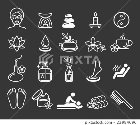 Spa Massage Therapy Cosmetics Icons Pixta