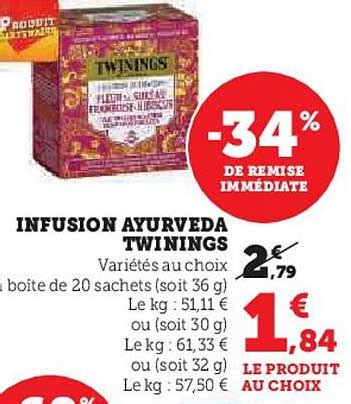 Promo Infusion Ayurveda Twinings Chez U Express Icatalogue Fr