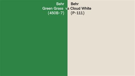 Behr Green Grass Vs Cloud White Side By Side Comparison