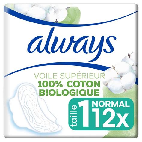 Serviettes 100 Coton Organic Normal Always X 12 La Belle Vie