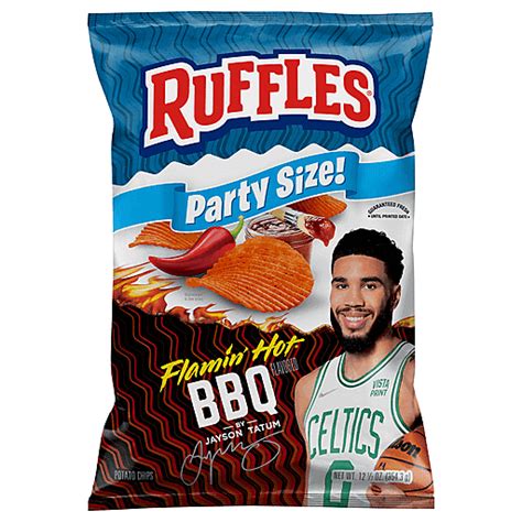 Ruffles Potato Chips Flamin Hot BBQ Flavored Party Size 12 5 Oz Shop Foodtown