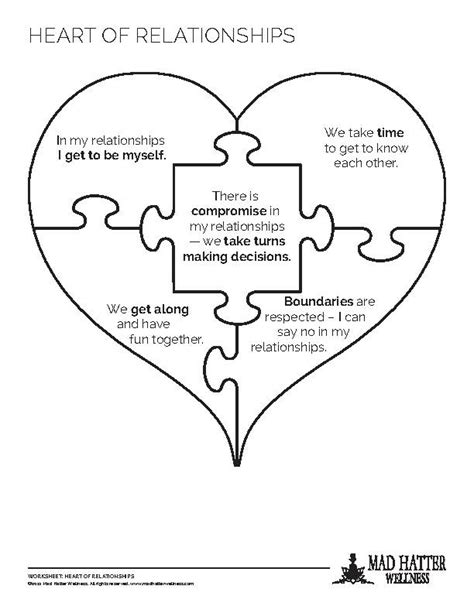 Heart Of Relationships Worksheet Classful