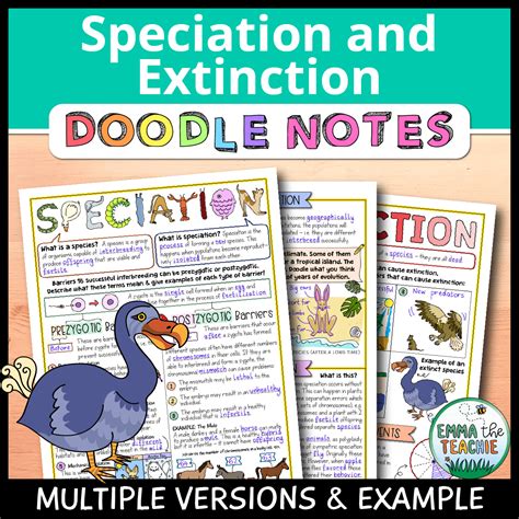 Speciation and Extinction Doodle Notes - Emmatheteachie