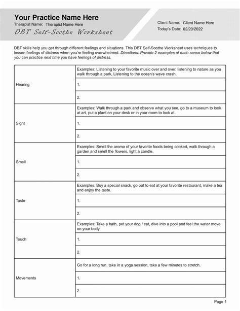 Distress Tolerance Worksheets Distress Tolerance Workshee