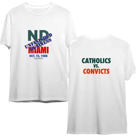 Catholics Vs Convicts Vintage 1988 Shirt 2 Sided T Shirt Walmart