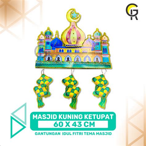 Jual Dekorasi Ornamen Hiasan Gantung Pintu Lebaran Tema Masjid