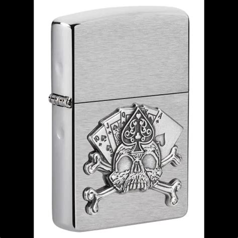 Card Skull Emblem Design Zippo Vrhunski Originalni Ameri Ki Upalja I