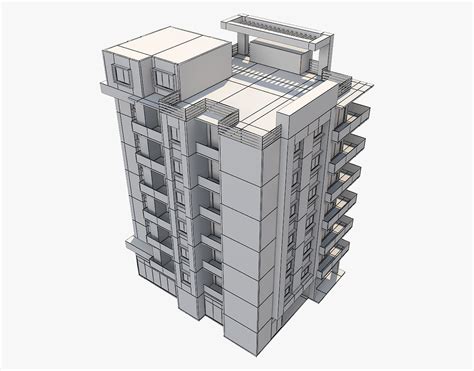 Apartment Building 5 3d Model Cgtrader