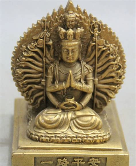 Estatua de latón del Tíbet figura de la diosa kwan yin Guan yin