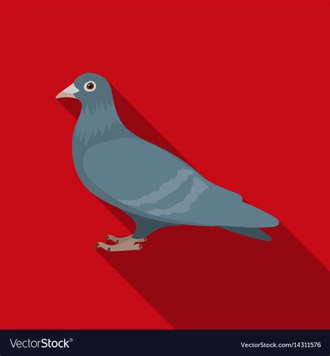 Pigeon Icon In Flate Style Isolated On White Vector Image