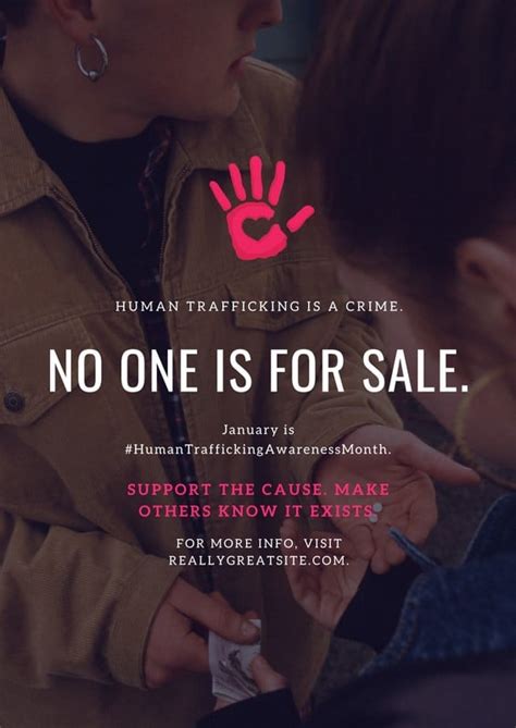 Free Custom Printable Human Trafficking Poster Templates Canva